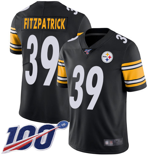 Men Pittsburgh Steelers Football #39 Limited Black Minkah Fitzpatrick Home 100th Season Vapor Untouchable Nike NFL Jersey